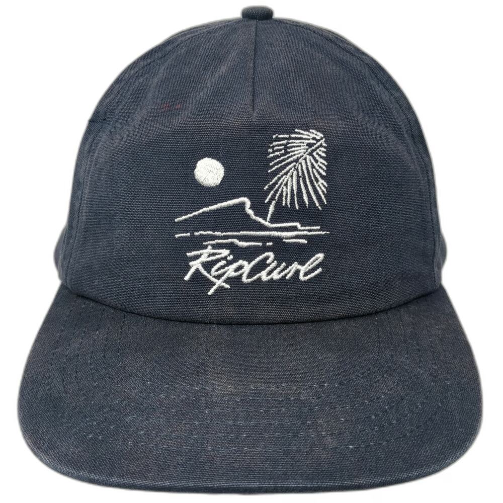Rip Curl 5 Panel Blue One Size Snapback Beach Wave Palm Tree Embroidery Hat